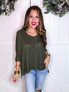 3/4 Length Textured Top