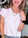 Gold Chain and Pastel Beaded Layered Necklace