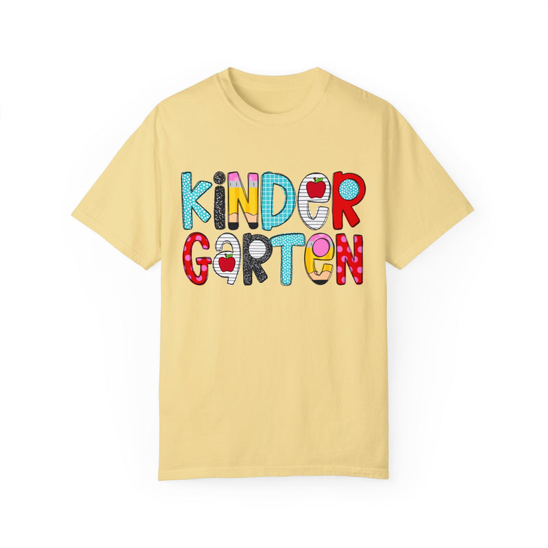 KINDERGARTEN School Font Comfort Colors Tee