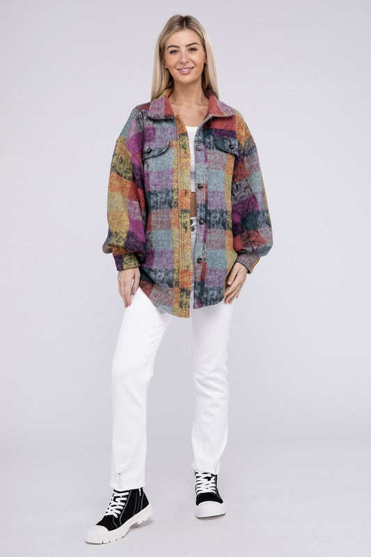 Multicolor Check Shirt Jacket