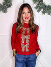 Red Sequins Bow Christmas Sweater