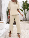 Contrast Trim Top and Pants Set