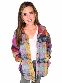 Multicolor Check Shirt Jacket