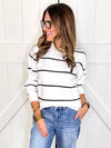 Zenana Round Neck Stripe Sweater