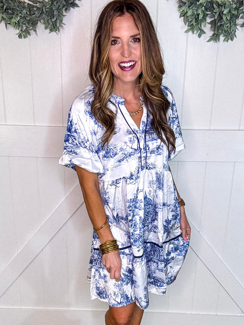 Umgee Landscape Print Dress