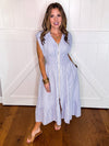 Umgee Striped Midi Dress with Smocked Waist
