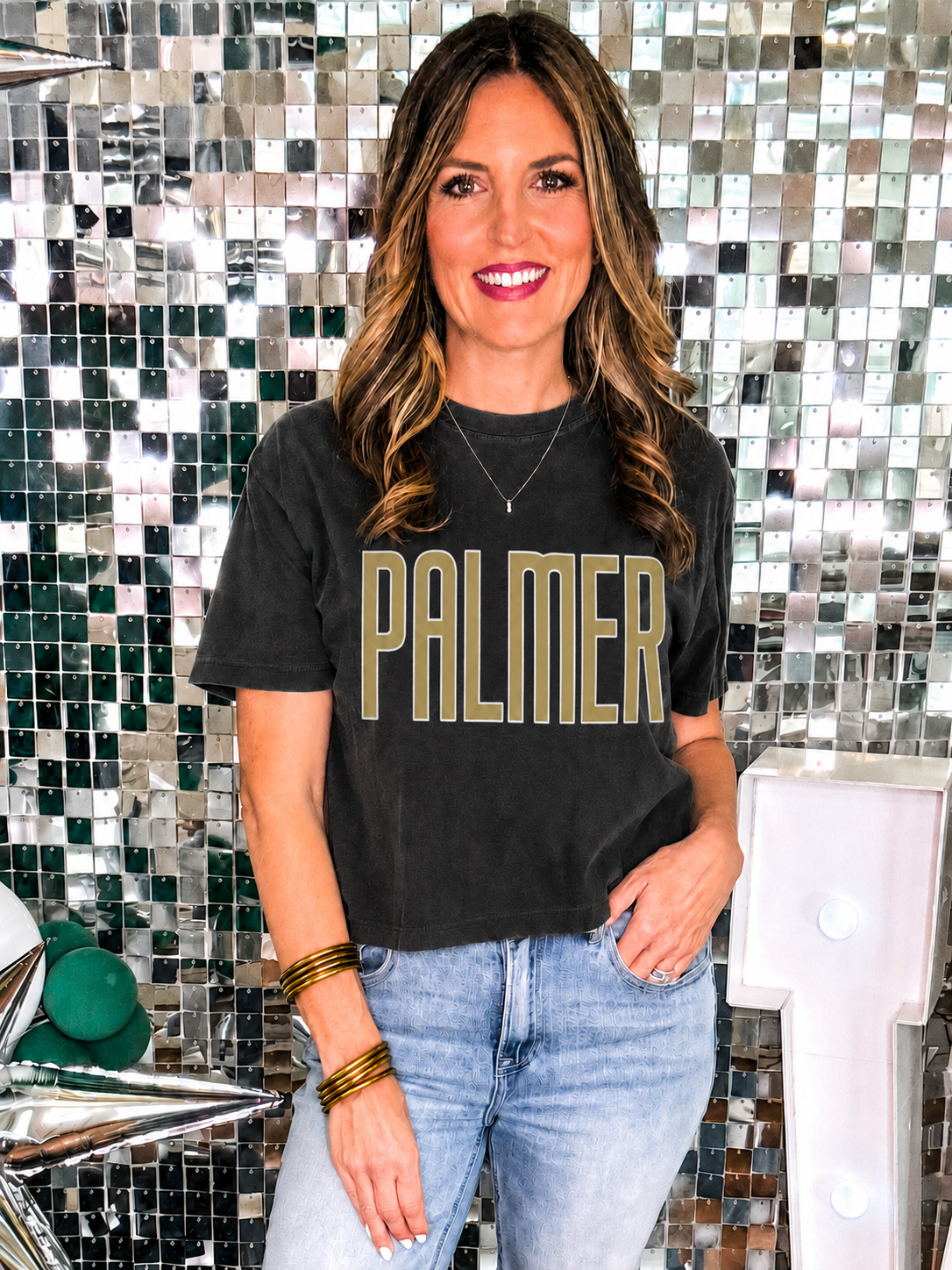 Black Palmer Boxy Short Sleeve T-Shirt PREORDER