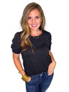 Plus Round Neck Puff Sleeve Top