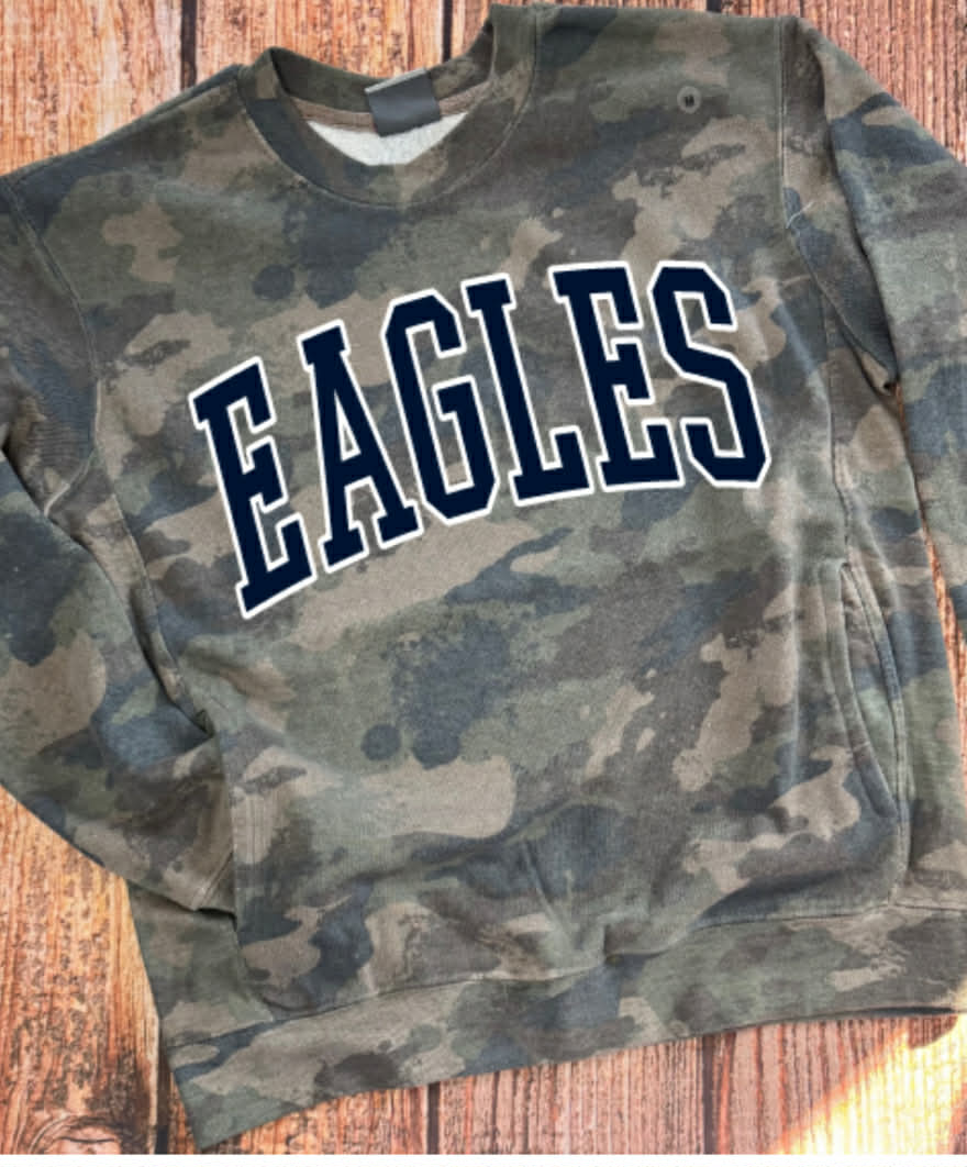 Eagles Camo Pullover with Pockets in Navy PREORDER