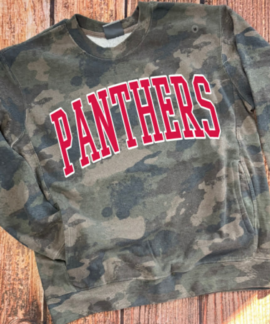 Panthers Camo Pullover IN RED with Pockets PREORDER