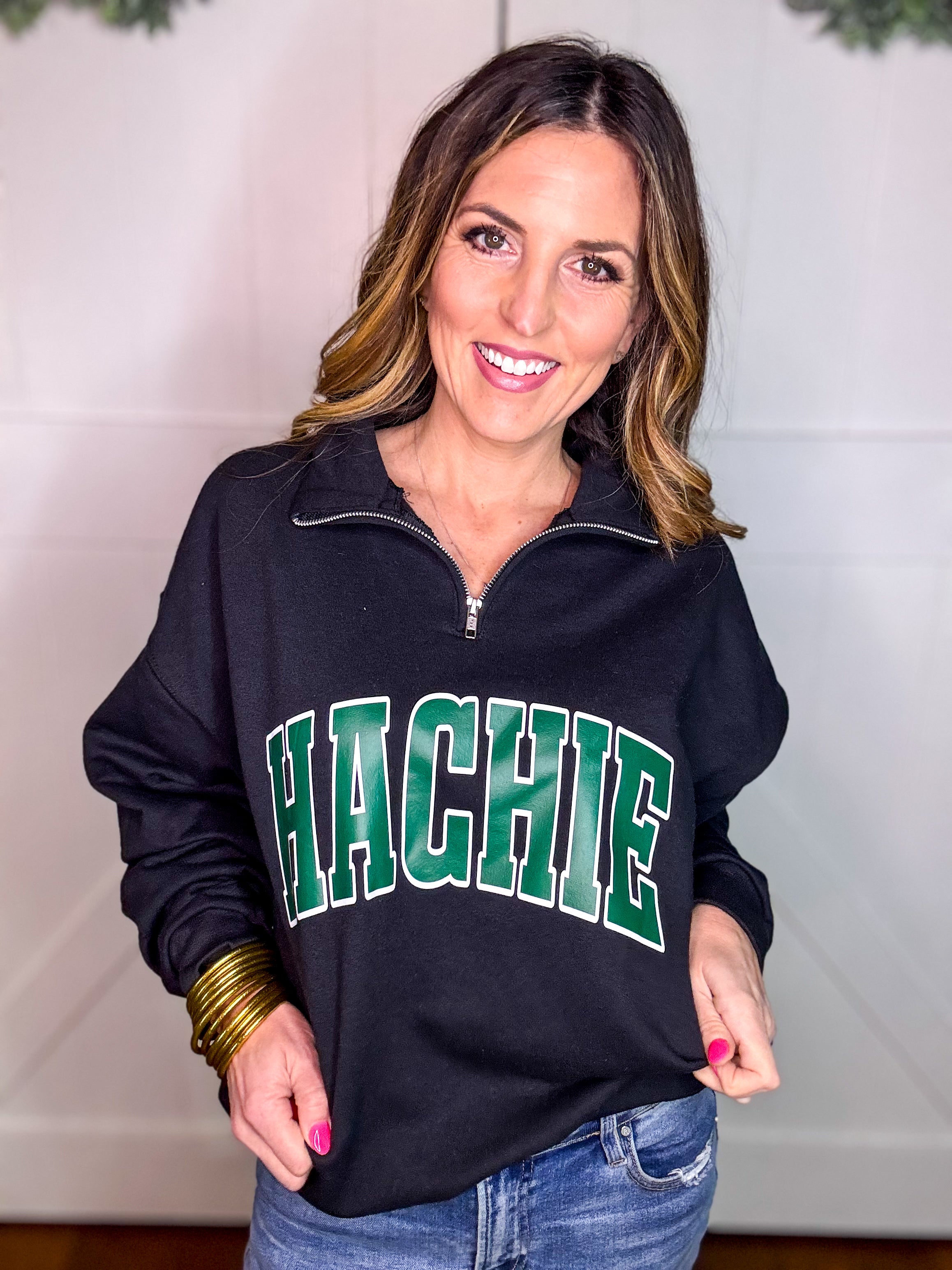 MIDLO Quarter Zip Pullover in Black PREORDER