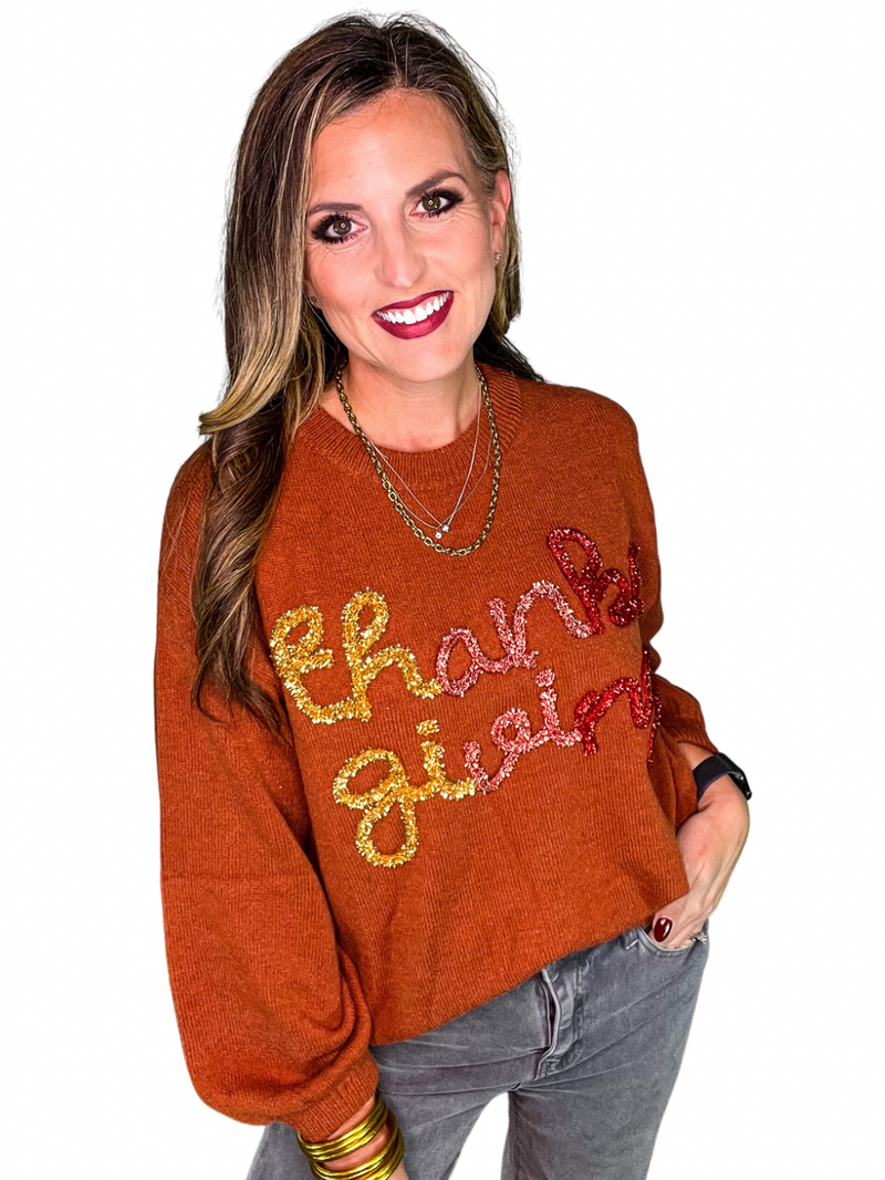 Thanksgiving Lettered Sweater