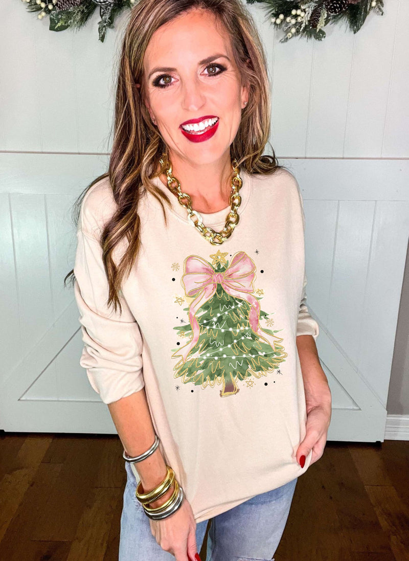 Preppy Christmas Tree Sweatshirt
