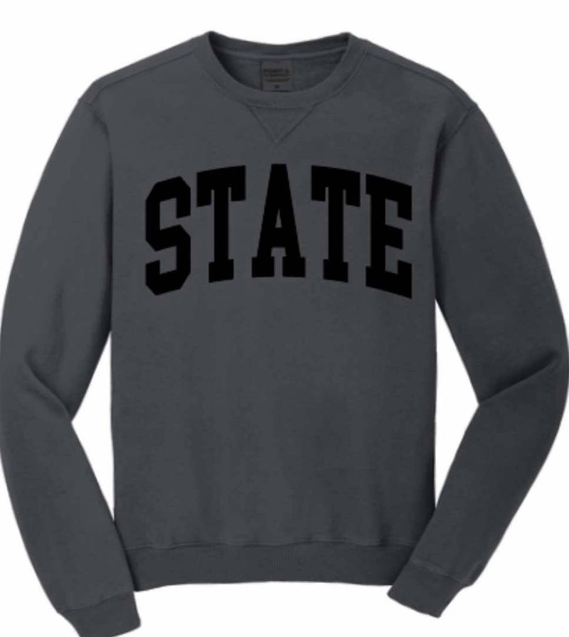 STATE Garment Dyed Pullover in Black PREORDER
