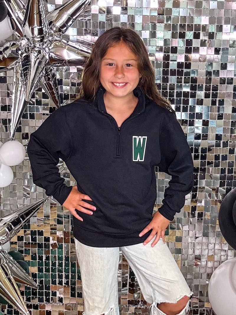 YOUTH Varsity W Quarter Zip Pullover PREORDER