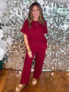 Zenana Cotton Slub Set in Cabernet