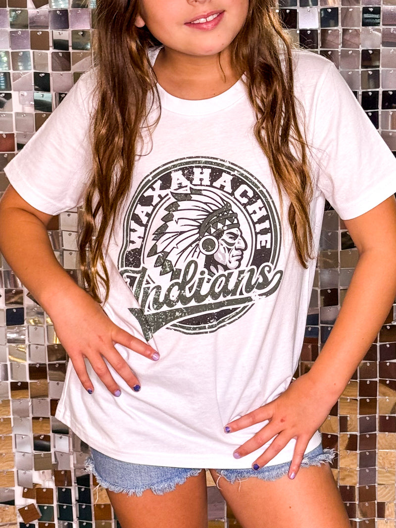 YOUTH Waxahachie Indians Vintage Mascot Bella Canvas T-Shirt
