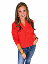 Corded Elastic Waist Top