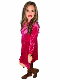 Collared Neck Buttoned Mini Dress