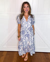 Umgee Paisley Print Puff Sleeve Midi Dress