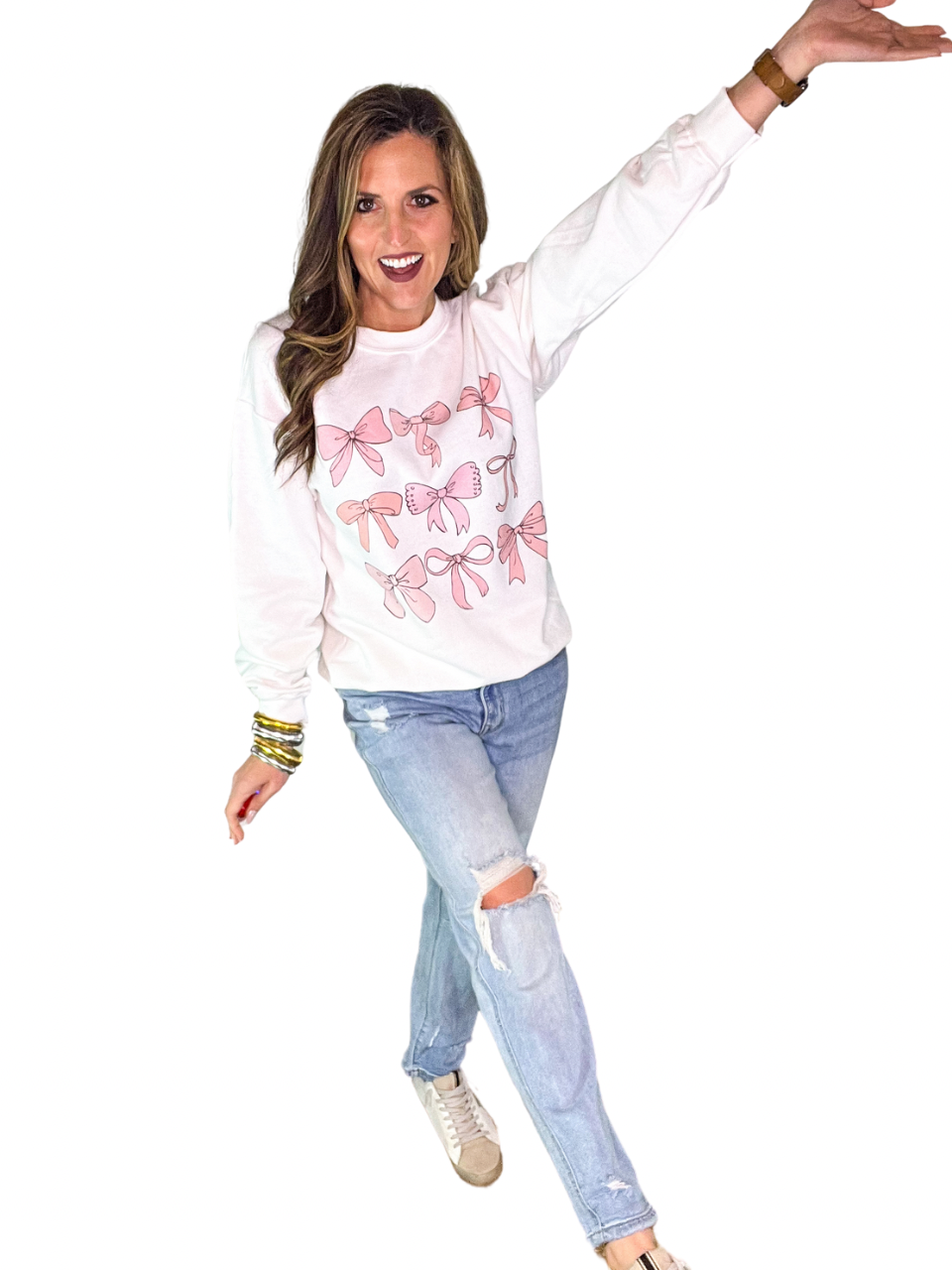 Pink Bow Crewneck Sweatshirt