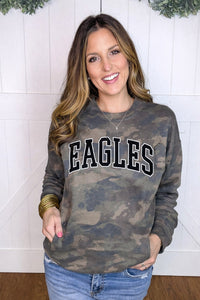 Eagles Camo Pullover with Pockets in Black Lettering PREORDER