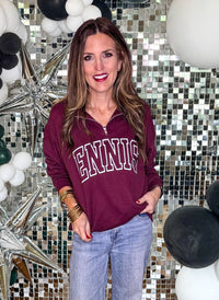 MAROON ENNIS Quarter Zip Pullover PREORDER