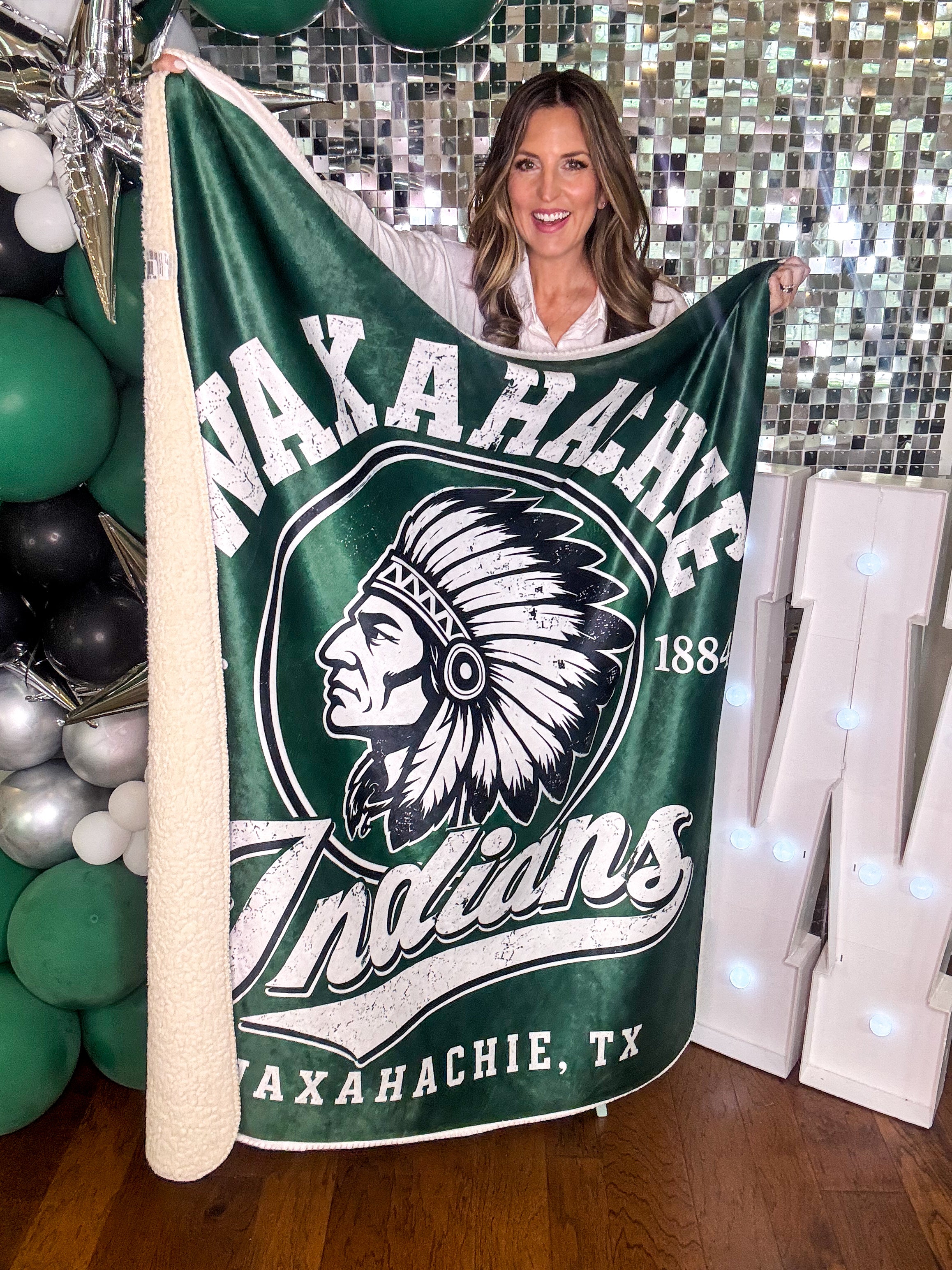 Waxahachie Indians Sherpa Blanket