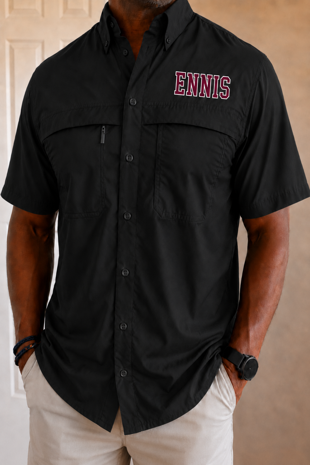 Ennis Men's Fishing Tee in Black PREORDER