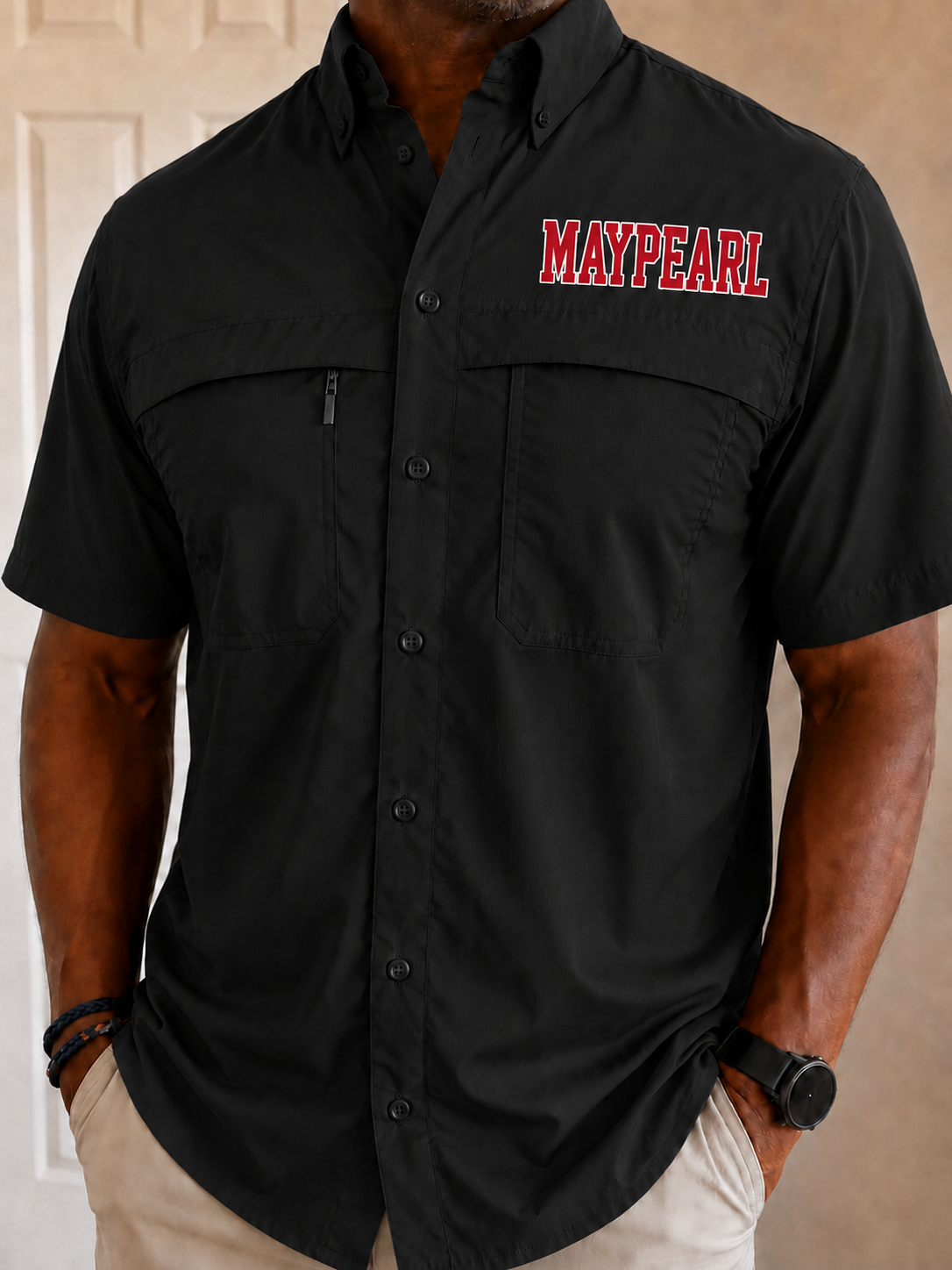 Maypearl Men's Fishing Tee in Black PREORDER