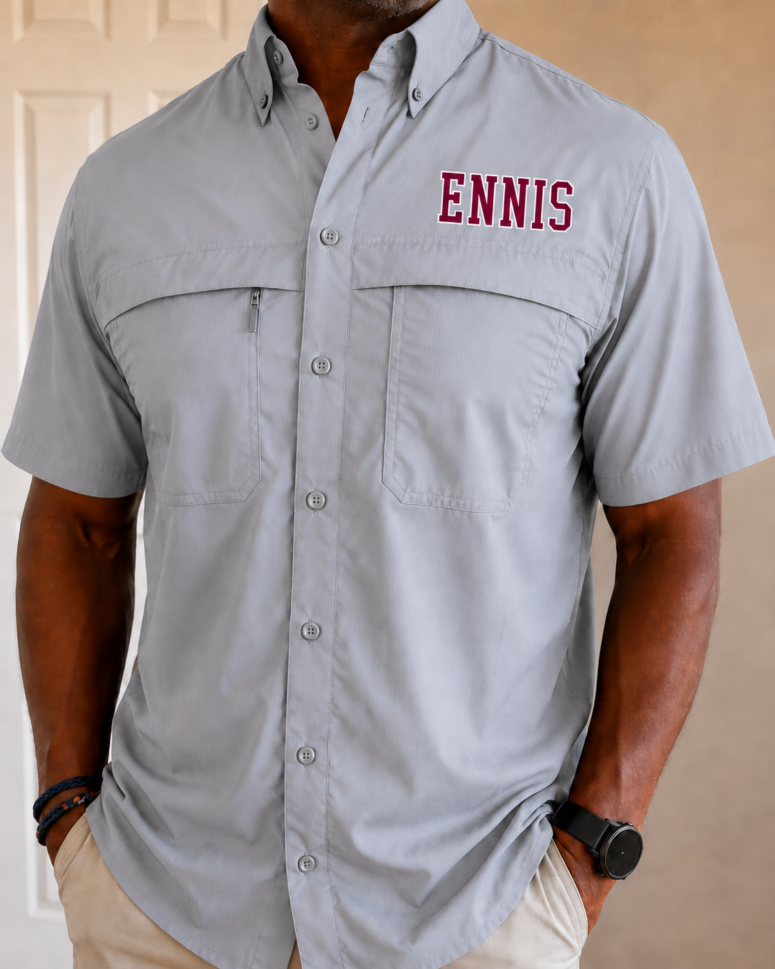 Ennis Men's Fishing Tee in Grey PREORDER