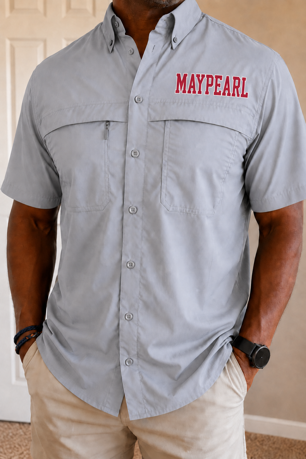 Maypearl Men's Fishing Tee in Grey PREORDER