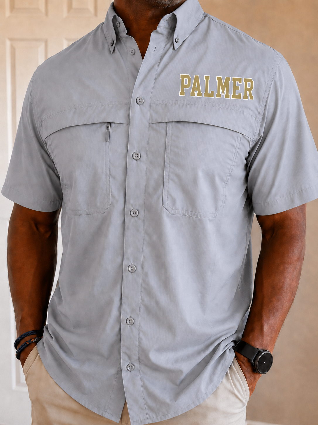 Palmer Men's Fishing Tee in Grey PREORDER