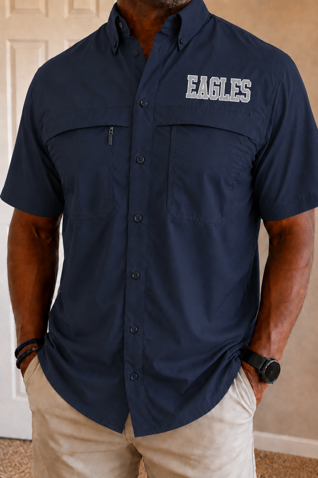 Eagles Men's Fishing Tee in Navy PREORDER