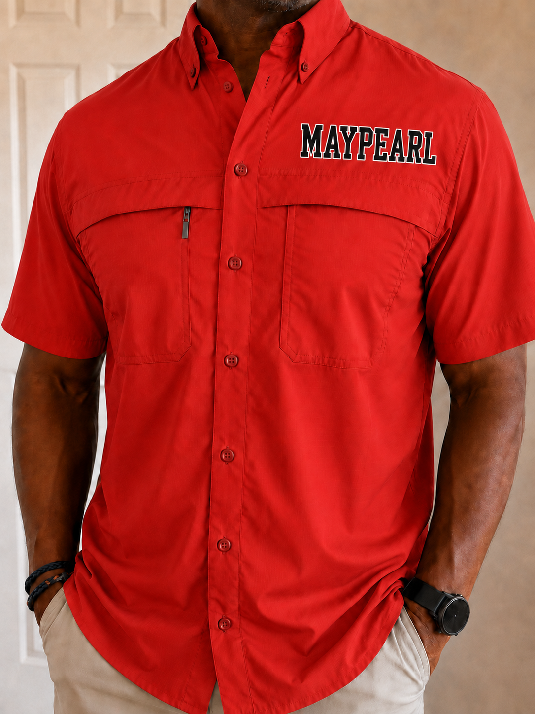 Maypearl Men's Fishing Tee in Red PREORDER