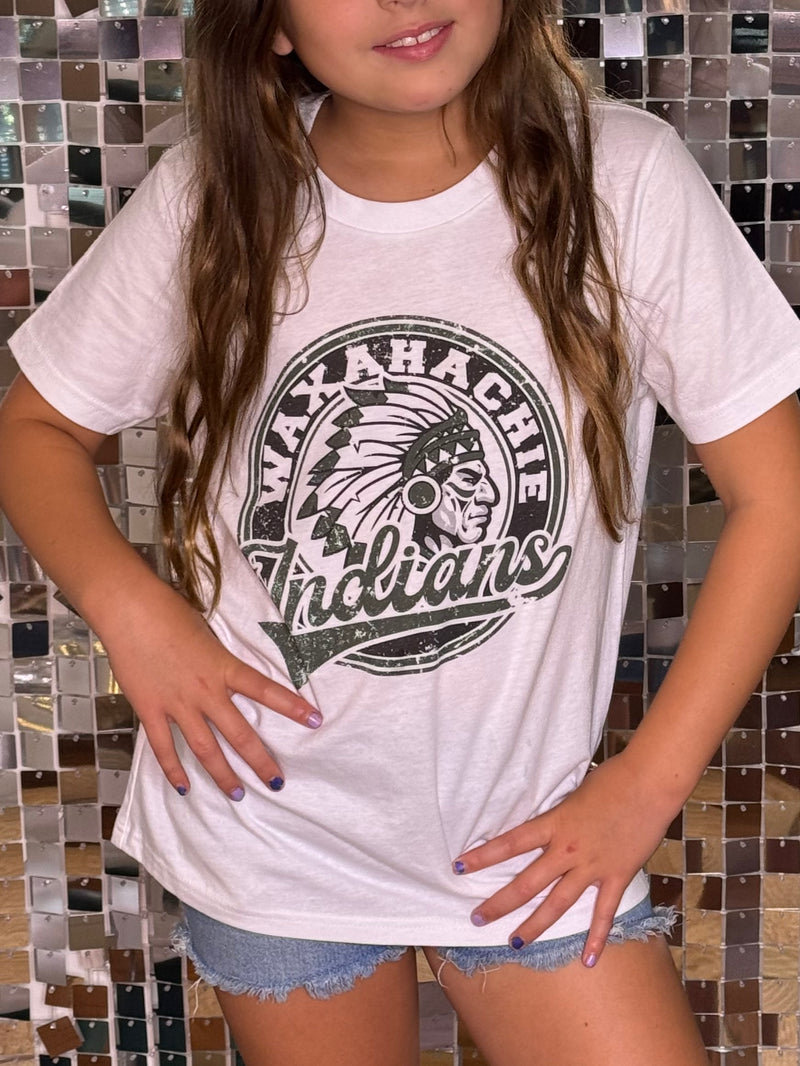 YOUTH Waxahachie Indians Vintage Mascot Bella Canvas T-Shirt