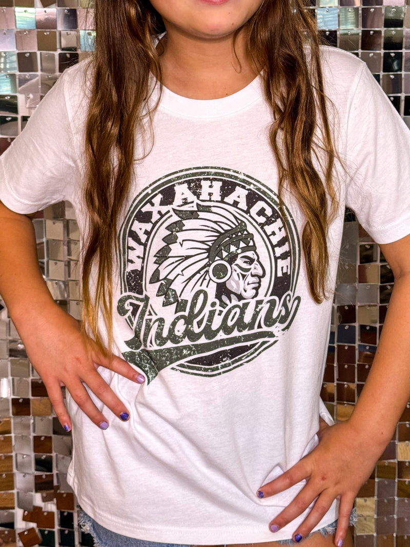 YOUTH Waxahachie Indians Vintage Mascot Bella Canvas T-Shirt