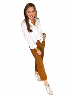 Judy Blue Straight Leg Cropped Jeans in Camel