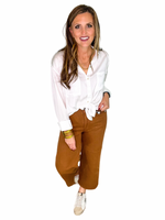 Judy Blue Straight Leg Cropped Jeans in Camel