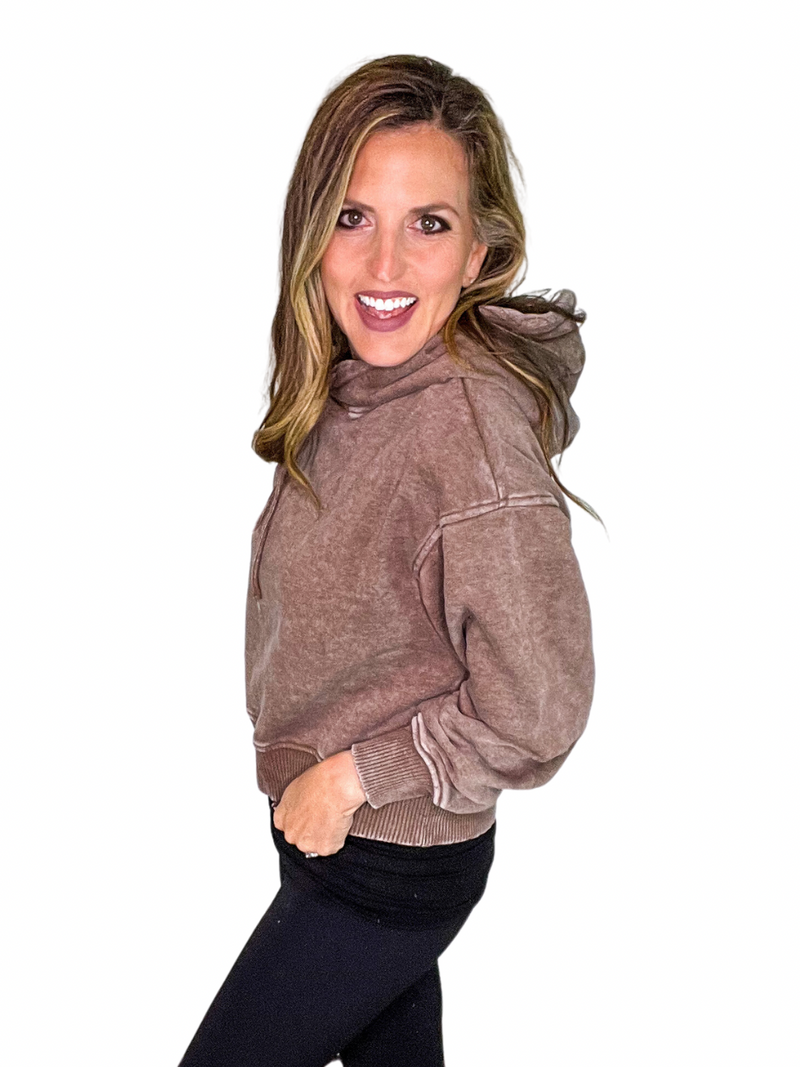 Acid Wash Fleece Hoodie