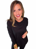 Cotton Crew Neck Long Sleeve T-Shirt