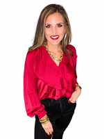 Long Sleeve Ruffle Blouse DEAL