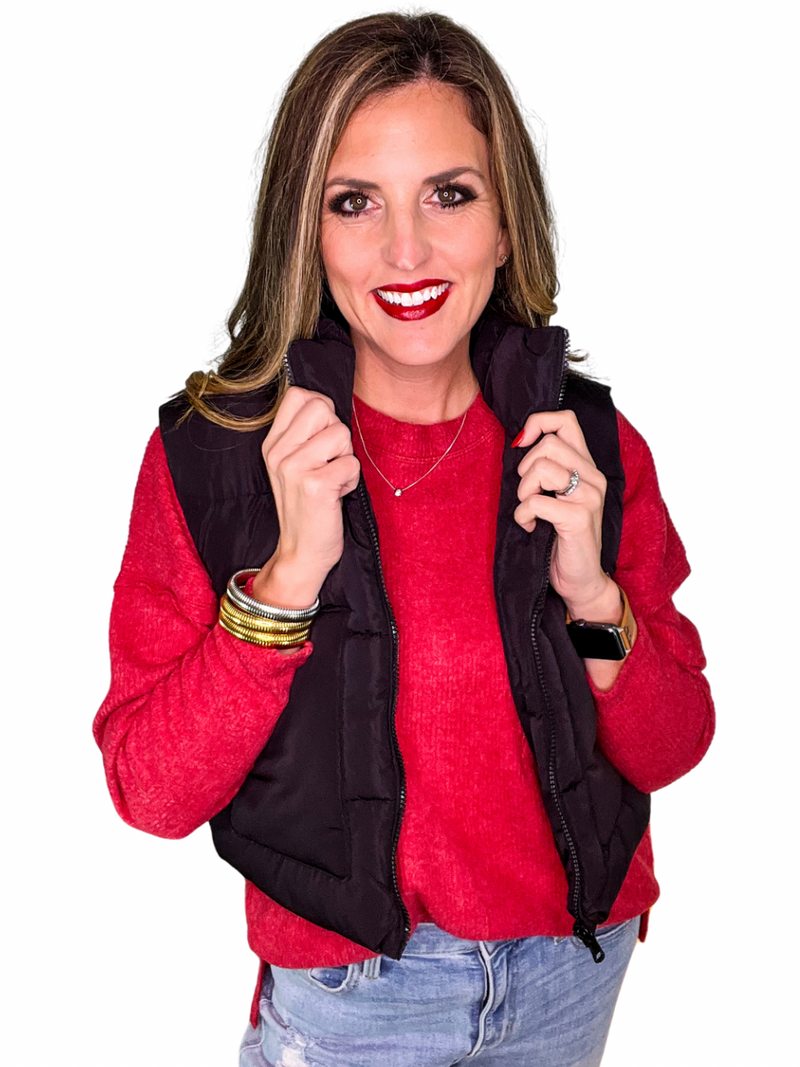 Cropped Puffer Vest
