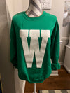 Glitter Puff W Sweatshirt in Green
