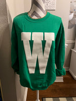 Glitter Puff W Sweatshirt in Green