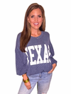 Corded Texas Pullover in Navy