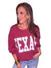 Corded Texas Pullover in Burgandy