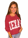 Corded Texas Pullover in Burgandy