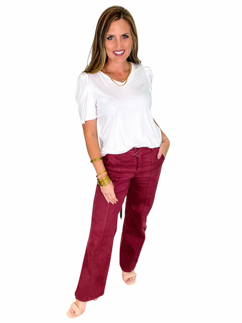 Judy Blue High Waist Front Seam Straight Fit Jeans