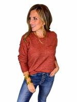 Hi-Low Hem Round Neck Sweater